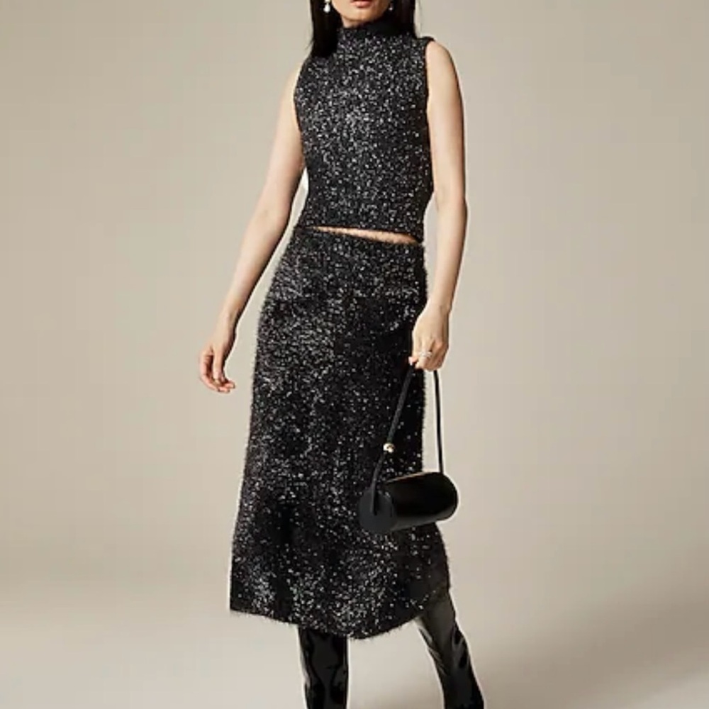 J. Crew Collection textured metallic A-line skirt XS